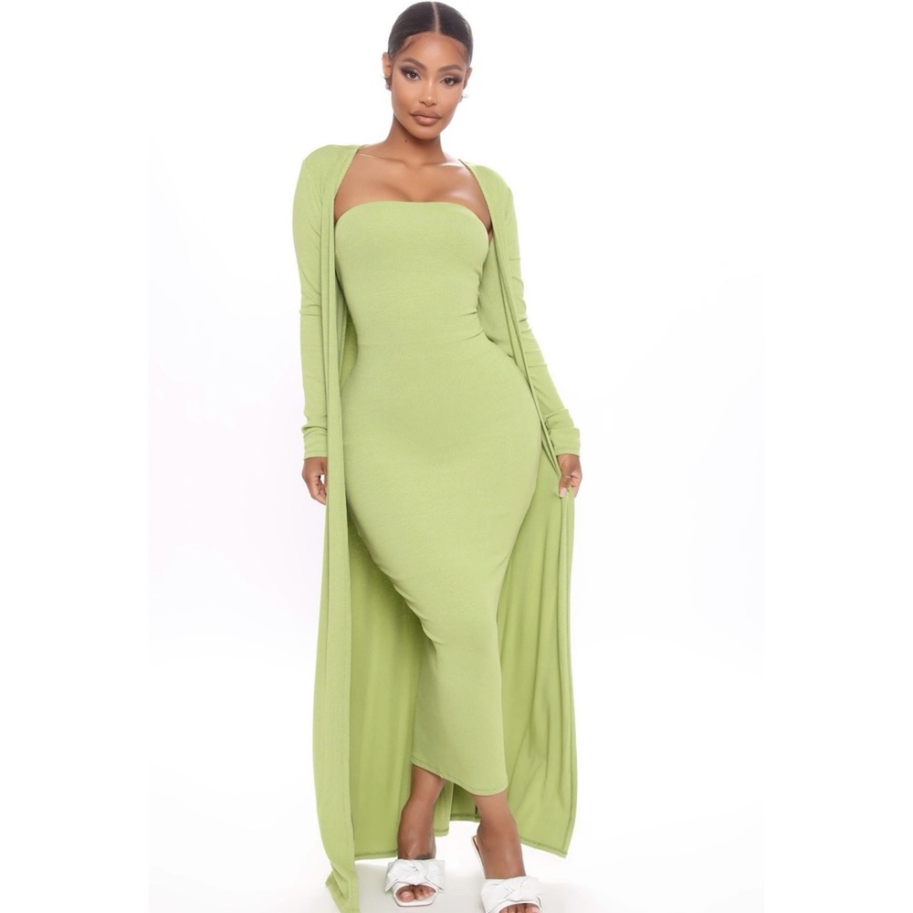 Ribbed Maxi Dress Set